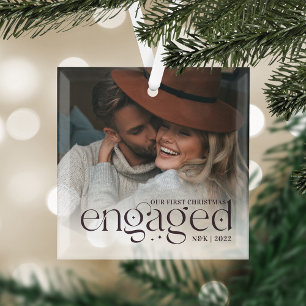 Unser erstes Verlobtes Personalisiertes Foto zu We Ornament Aus Glas