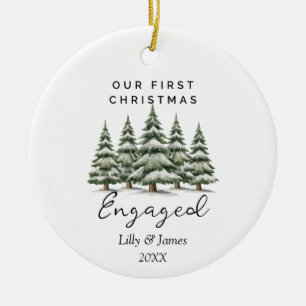 Unser erstes Verlobtes Personalisiertes Weihnachts Keramik Ornament