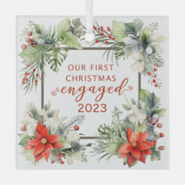 Unser erstes Verlobtes Weihnachtsgeschenk Ornament Aus Glas