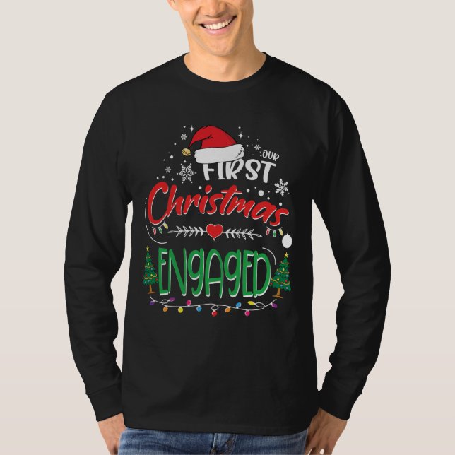 Unser erstes Verlobtes Weihnachtspaar T-Shirt (Vorderseite)