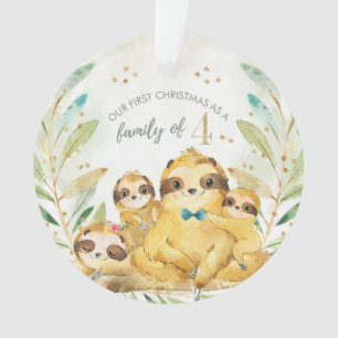 Unser erstes Weihnachten als eine Familie von vier Ornament