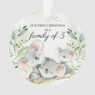 Unser erstes Weihnachten als Familie von 3 Koala B Ornament