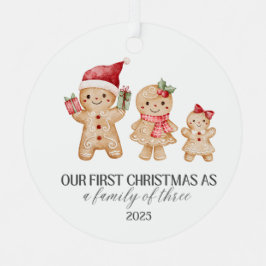 Unser erstes Weihnachten als Familie zu dritt Ornament Aus Metall