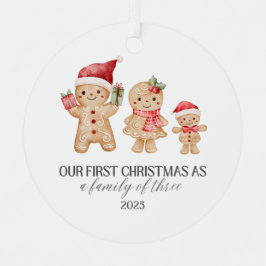 Unser erstes Weihnachten als Familie zu dritt Ornament Aus Metall