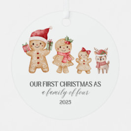 Unser erstes Weihnachten als Familie zu Viert Ornament Aus Metall
