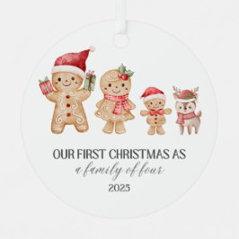 Unser erstes Weihnachten als Familie zu Viert Ornament Aus Metall
