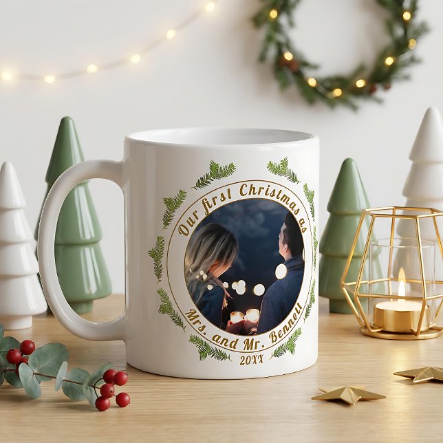 Unser erstes Weihnachten als Frau. & Mr. Script Fo Kaffeetasse (Von Creator hochgeladen)