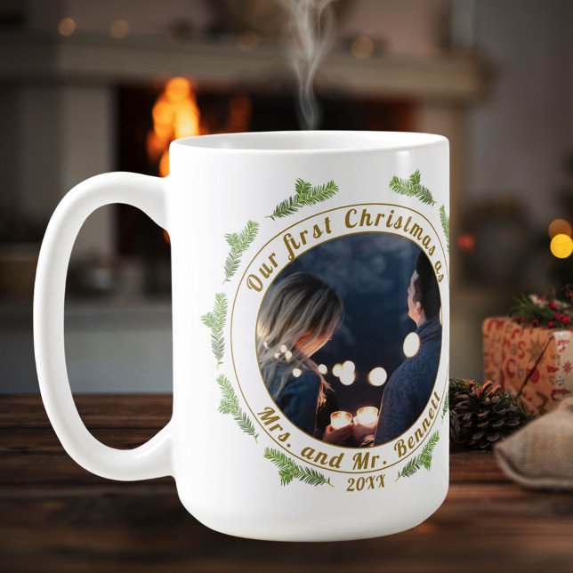 Unser erstes Weihnachten als Frau. & Mr. Script Fo Kaffeetasse (Von Creator hochgeladen)