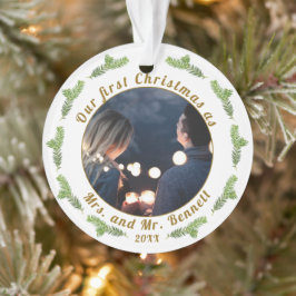 Unser erstes Weihnachten als Frau. & Mr. Wedding F Ornament
