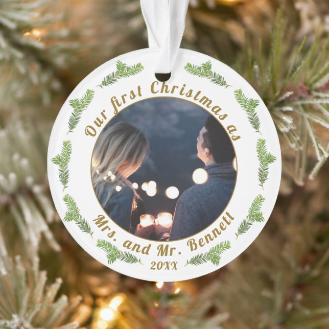Unser erstes Weihnachten als Frau. & Mr. Wedding F Ornament (Baum)