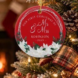 Unser erstes Weihnachten als frisch Vermählte Weih Keramik Ornament