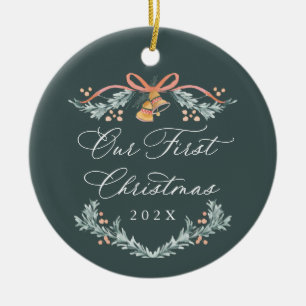 Unser erstes Weihnachten als Frischvermählte Foto- Keramik Ornament