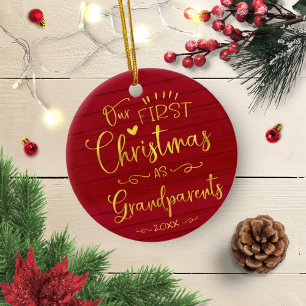 Unser erstes Weihnachten als Großeltern Cute Rusti Keramik Ornament