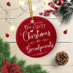 Unser erstes Weihnachten als Großeltern Cute Rusti Keramik Ornament