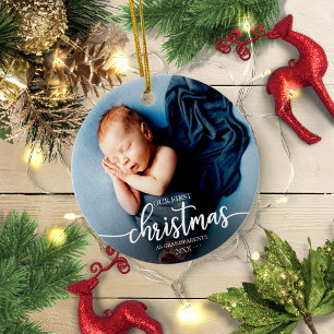 Unser erstes Weihnachten als Großeltern Elegantes  Keramik Ornament