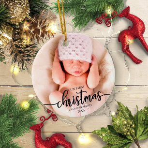 Unser erstes Weihnachten als Großeltern Elegantes Keramik Ornament