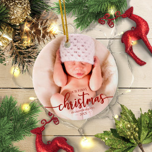 Unser erstes Weihnachten als Großeltern Elegantes  Keramik Ornament