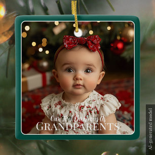 Unser erstes Weihnachten als Großeltern Enkelkind Keramikornament