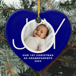 Unser erstes Weihnachten als Großeltern Foto Freud Keramik Ornament