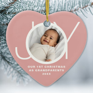 Unser erstes Weihnachten als Großeltern Foto Freud Keramik Ornament