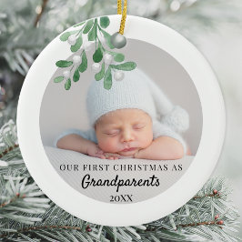 Unser erstes Weihnachten als Großeltern-Foto Keramik Ornament
