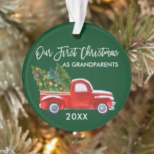 Unser erstes Weihnachten als Großeltern Lastet Grü Ornament