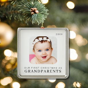 Unser erstes Weihnachten als Großeltern Modern Ornament Aus Metall