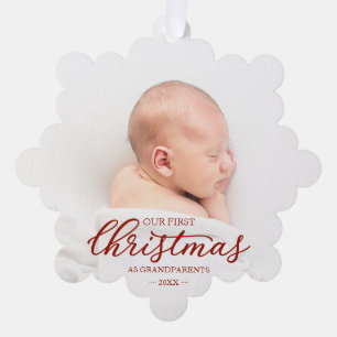 Unser erstes Weihnachten als Großeltern Ornament Karte