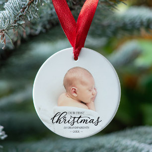 Unser erstes Weihnachten als Großeltern Schwarze S Ornament