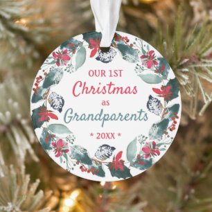 Unser erstes Weihnachten als Großeltern Winterkran Ornament
