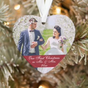 Unser erstes Weihnachten als Herr u. Frau Wedding Ornament