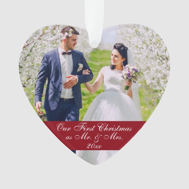 Unser erstes Weihnachten als Herr-u. Frau-Wedding Ornament (Vorderseite)