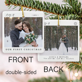 Unser erstes Weihnachten als Herr und Frau 2 Foto Keramikornament