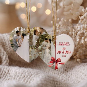 Unser erstes Weihnachten als Herr und Frau 4 Foto  Keramik Ornament