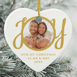 Unser erstes Weihnachten als Herr und Frau Foto Go Keramik Ornament