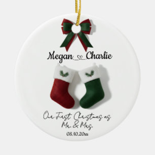Unser erstes Weihnachten als Herr und Frau Persona Keramik Ornament