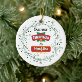 Unser erstes Weihnachten als Mama und Papa Weihnac Keramik Ornament