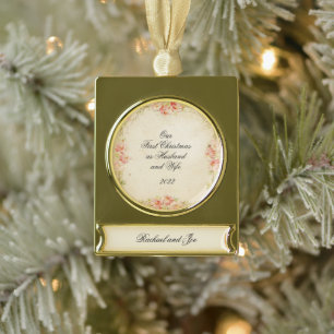Unser erstes Weihnachten als Mann und Frau  Banner-Ornament Gold