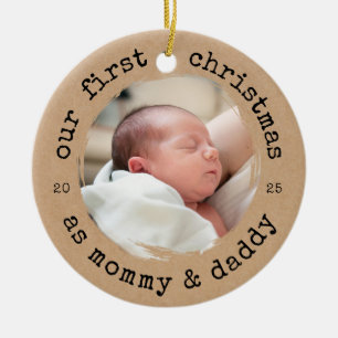 Unser erstes Weihnachten als Mommy & Daddy Kraft L Keramik Ornament