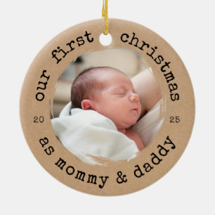 Unser erstes Weihnachten als Mommy & Daddy Kraft L Keramik Ornament