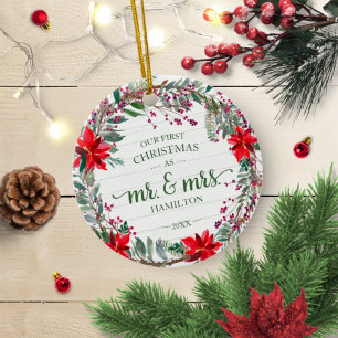 Unser erstes Weihnachten als Mr. & Mrs. 2020 Rusti Keramik Ornament