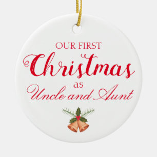 Unser erstes Weihnachten als Onkel- und Tante-Orna Keramik Ornament