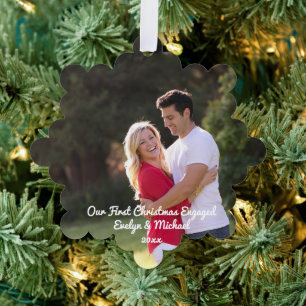 Unser erstes Weihnachten als Paar Foto Ornament Karte