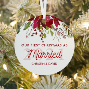 Unser erstes Weihnachten als Verheiratete Hochzeit Ornament Aus Metall