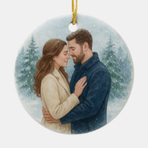 Unser erstes Weihnachten als verheiratetes Paar Or Keramik Ornament