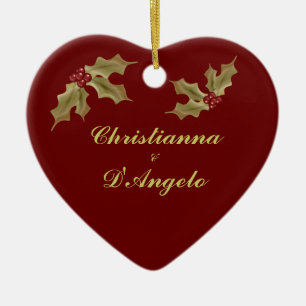 "Unser erstes Weihnachten/Ehemann und Ehefrau " Keramik Ornament