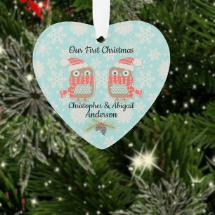 Unser erstes Weihnachten Eulen Ornament