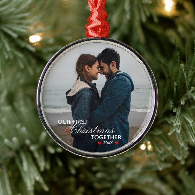 Unser erstes Weihnachten gemeinsam - Foto - Keramik Ornament (Baum)