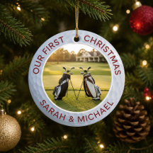 Unser erstes Weihnachten Golf-Paar-Andenken-Orname