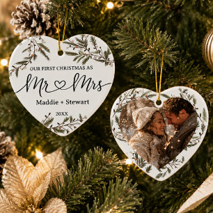 Unser erstes Weihnachten Herr und Frau Foto Neuver Keramik Ornament